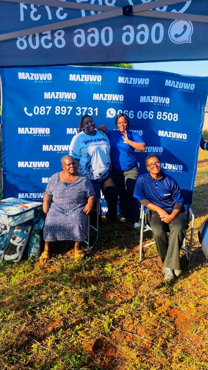 Mazuwo Wireless team members during the community support visit in Maungani